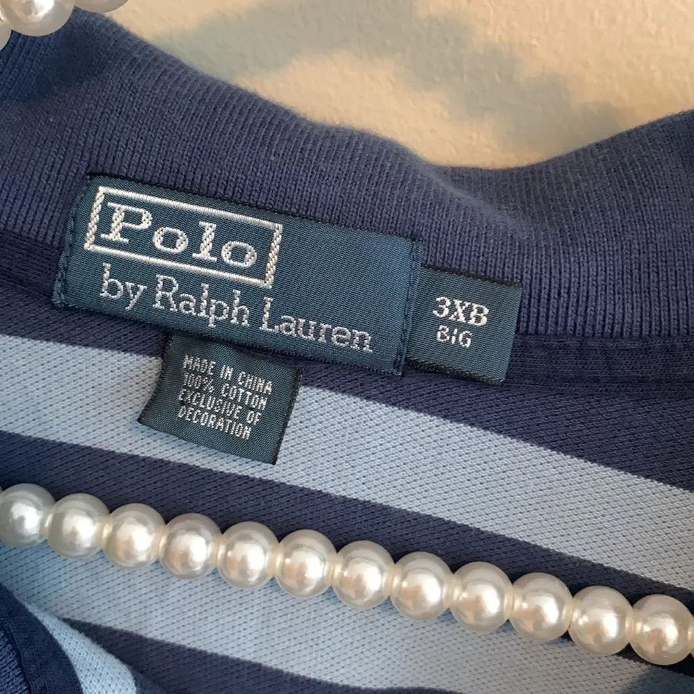 Polo by Ralph Lauren blue striped polo size 3xb big